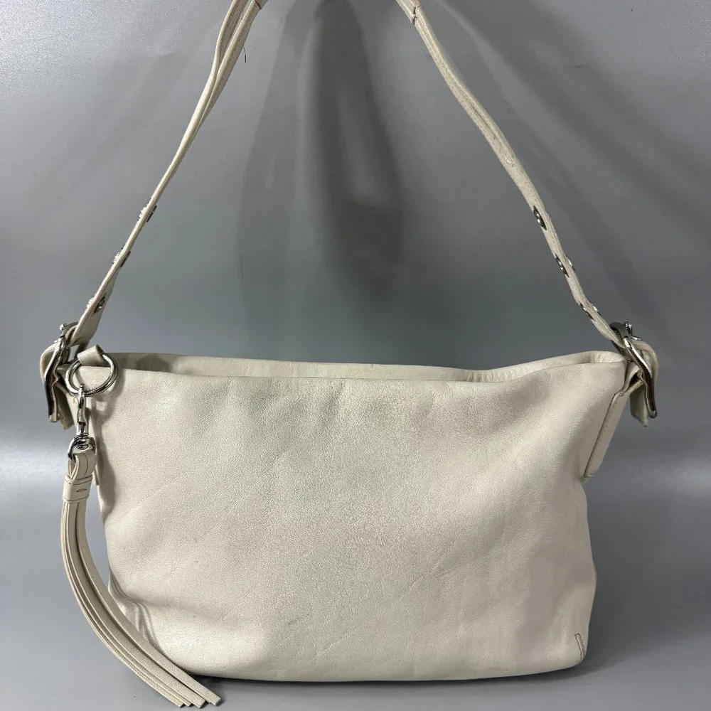 COACH # 1417 Off-White Leather Top Zip Shoulder Bag - Picture 1 of 13